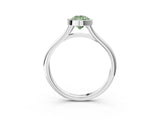 Platinum Bezel Set Fancy Green Pear  Cut Solitaire Ring with Tapered Band 4