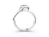Platinum Bezel Set Fancy Pink Cushion  Solitaire Ring with Wide Band 4