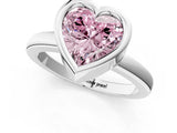 Platinum Bezel Set Fancy Pink Heart Cut Solitaire Engagement Ring with Classic Band_7