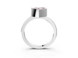 Platinum Bezel Set Fancy Pink Heart Cut Solitaire Engagement Ring with Classic Band_9