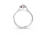 Platinum Bezel Set Fancy Pink Marquise  Cut Solitaire Ring with Tapered Band 4