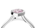 Platinum Bezel Set Fancy Pink Marquise  Solitaire Diamond Ring with Smooth Band 4