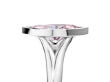 Platinum Bezel Set Fancy Pink Marquise  Solitaire Diamond Ring with Smooth Band 5