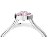 Platinum Bezel Set Fancy Pink Pear  Cut Solitaire Ring with Tapered Band 5