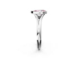 Platinum Bezel Set Fancy Pink Pear  Solitaire Diamond Ring with Smooth Band 2
