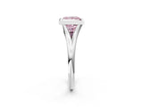 Platinum Bezel Set Fancy Pink Princess  Cut Solitaire Ring with Tapered Band 3