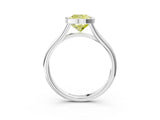Platinum Bezel Set Fancy Yellow Cushion  Cut Solitaire Ring with Tapered Band 4