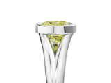 Platinum Bezel Set Fancy Yellow Cushion  Solitaire Diamond Ring with Smooth Band 5