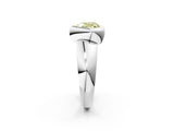 Platinum Bezel Set Fancy Yellow Heart  Solitaire Ring with Wide Band 2