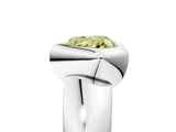 Platinum Bezel Set Fancy Yellow Heart  Solitaire Ring with Wide Band 5