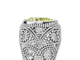 Platinum Bezel Set Fancy Yellow Pear Cut Diamond Milgrain Band Ring_17