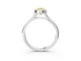 Platinum Bezel Set Fancy Yellow Pear  Cut Solitaire Ring with Tapered Band