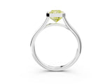 Platinum Bezel Set Fancy Yellow Radiant  Cut Solitaire Ring with Tapered Band 3