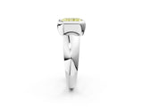 Platinum Bezel Set Fancy Yellow Radiant  Solitaire Ring with Wide Band 3