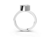Platinum Bezel Set Heart Cut Solitaire Engagement Ring with Classic Band_10