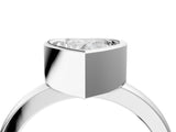 Platinum Bezel Set Heart Cut Solitaire Engagement Ring with Classic Band_11