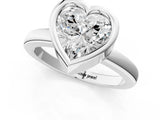 Platinum Bezel Set Heart Cut Solitaire Engagement Ring with Classic Band_8