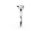 Platinum Bezel Set Heart Cut Solitaire Ring with Tapered Band 3