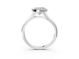 Platinum Bezel Set Heart Cut Solitaire Ring with Tapered Band 4