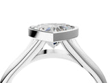 Platinum Bezel Set Heart Solitaire Diamond Ring with Smooth Band 5