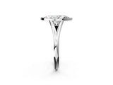Platinum Bezel Set Marquise Cut Solitaire Ring with Tapered Band 3