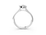 Platinum Bezel Set Marquise Solitaire Diamond Ring with Smooth Band 4