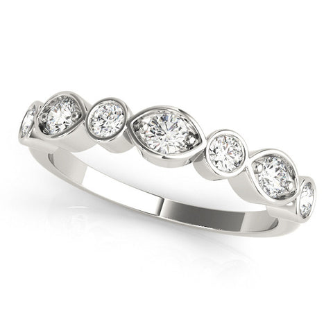 Platinum Bezel Set Mixed Shape Diamond Eternity Band 1