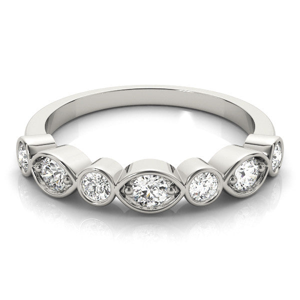 Platinum Bezel Set Mixed Shape Diamond Eternity Band 2