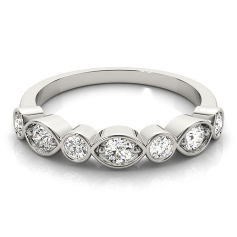 Platinum Bezel Set Mixed Shape Diamond Eternity Band 2