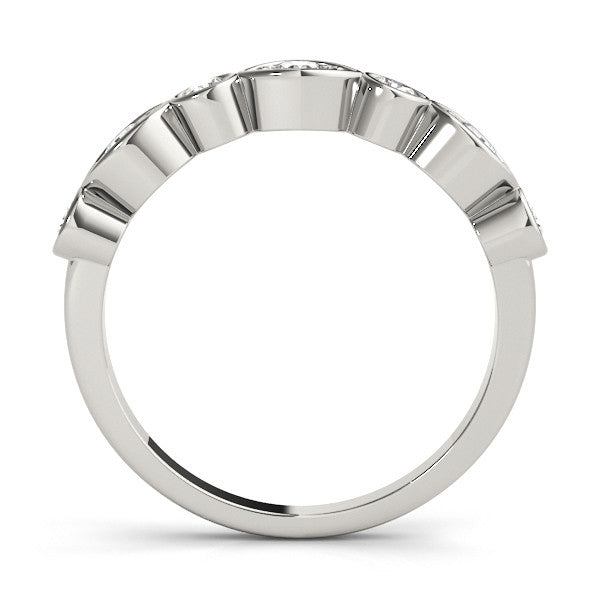 Platinum Bezel Set Mixed Shape Diamond Eternity Band