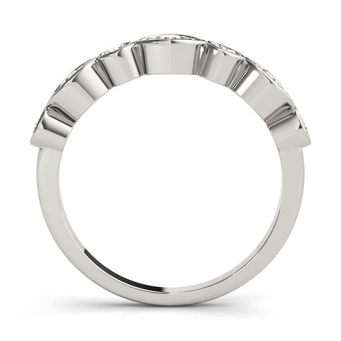 Platinum Bezel Set Mixed Shape Diamond Eternity Band