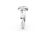 Platinum Bezel Set Oval Solitaire Ring with Wide Band 3