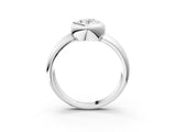 Platinum Bezel Set Oval Solitaire Ring with Wide Band 4