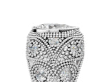 Platinum Bezel Set Pear Cut Diamond Milgrain Band Ring_18