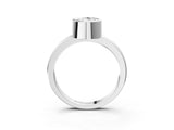 Platinum Bezel Set Pear Cut Solitaire Engagement Ring with Classic Band_10