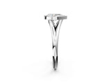 Platinum Bezel Set Pear Cut Solitaire Ring with Tapered Band 3