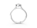 Platinum Bezel Set Pear Cut Solitaire Ring with Tapered Band 4