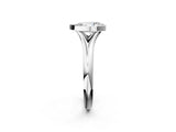Platinum Bezel Set Pear Solitaire Diamond Ring with Smooth Band 3
