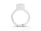 Platinum Bezel Set Princess Cut Solitaire Engagement Ring with Classic Band_10