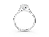 Platinum Bezel Set Princess Cut Solitaire Ring with Tapered Band 3