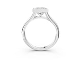 Platinum Bezel Set Princess Solitaire Diamond Ring with Smooth Band 4
