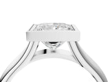 Platinum Bezel Set Princess Solitaire Diamond Ring with Smooth Band 5