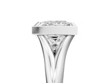 Platinum Bezel Set Princess Solitaire Diamond Ring with Smooth Band