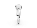 Platinum Bezel Set Princess Solitaire Ring with Wide Band 3