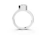 Platinum Bezel Set Radiant Cut Solitaire Engagement Ring with Classic Band_10