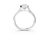 Platinum Bezel Set Radiant Cut Solitaire Ring with Tapered Band 3