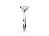 Platinum Bezel Set Radiant Solitaire Diamond Ring with Smooth Band 2