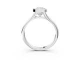 Platinum Bezel Set Radiant Solitaire Diamond Ring with Smooth Band 3