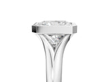 Platinum Bezel Set Radiant Solitaire Diamond Ring with Smooth Band 5
