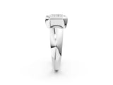 Platinum Bezel Set Radiant Solitaire Ring with Wide Band 2